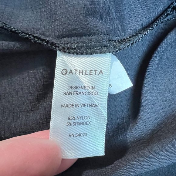 Athleta Pants Womens 10 Black Mod Trekkie Crop Zip Ankle Nylon Stretch Ripstop - Picture 10 of 13